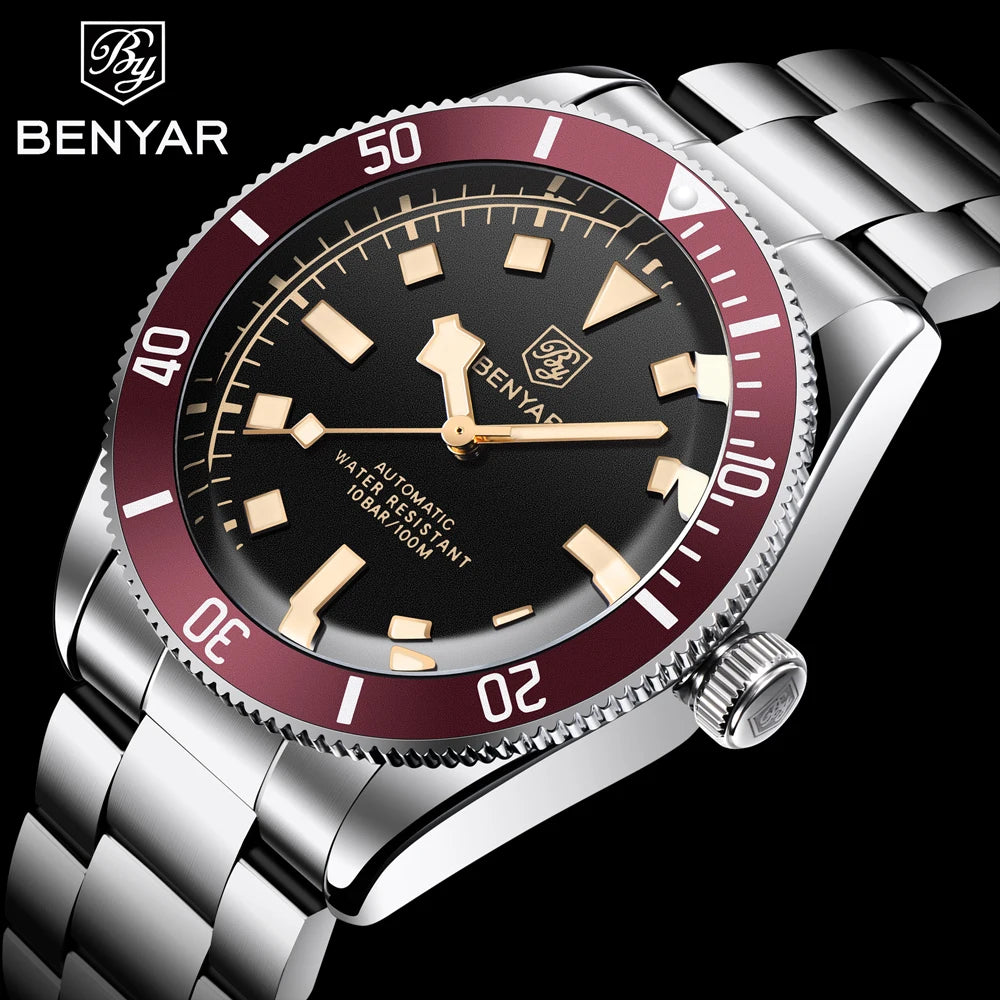 BENYAR men's watch, automatic mechanical, sporty.