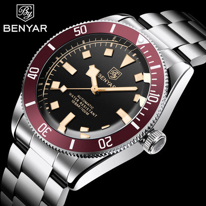 BENYAR men's watch, automatic mechanical, sporty.