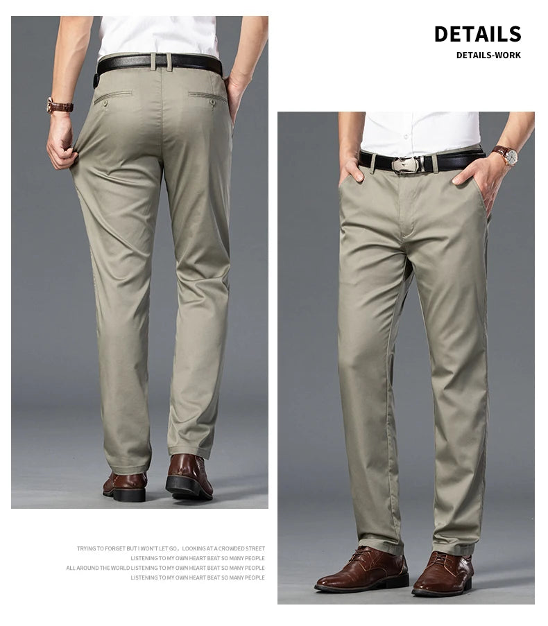 Slim fit tailored trousers, business casual style, in cotton.