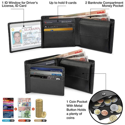 Men's slim wallet in genuine leather.