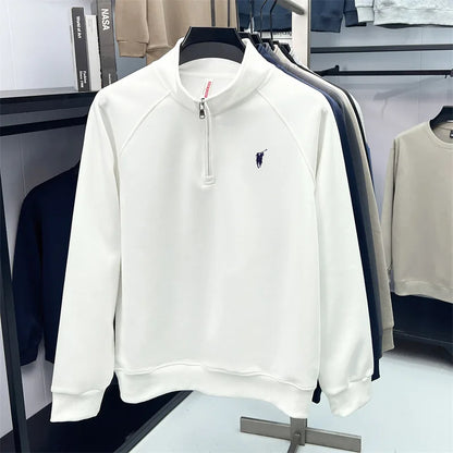 Luxury men's long-sleeved polo shirt