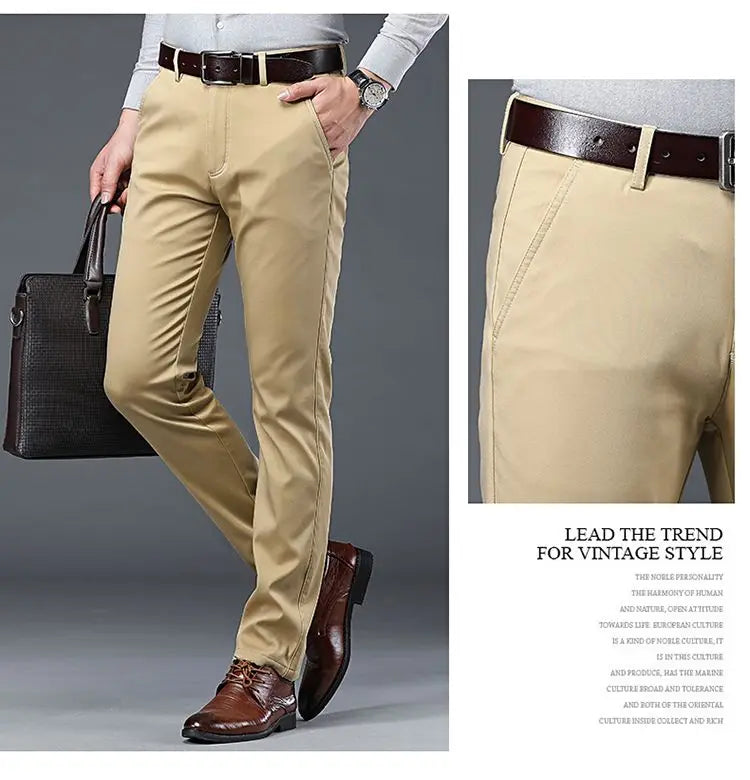 Slim fit tailored trousers, business casual style, in cotton.