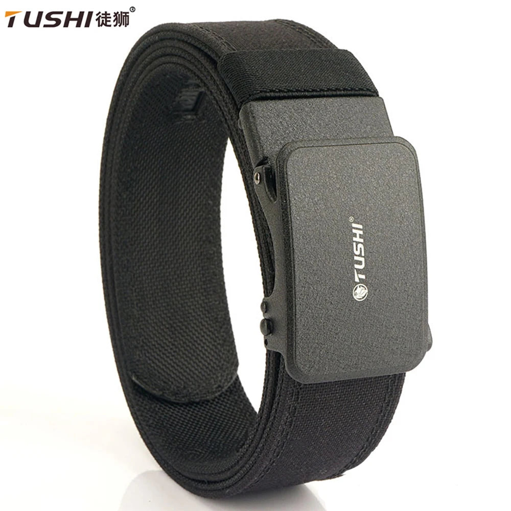 TUSHI Reinforced Tactical Belt for Men with Automatic Metal Buckle.