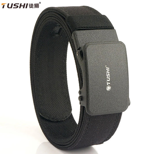 TUSHI Reinforced Tactical Belt for Men with Automatic Metal Buckle.