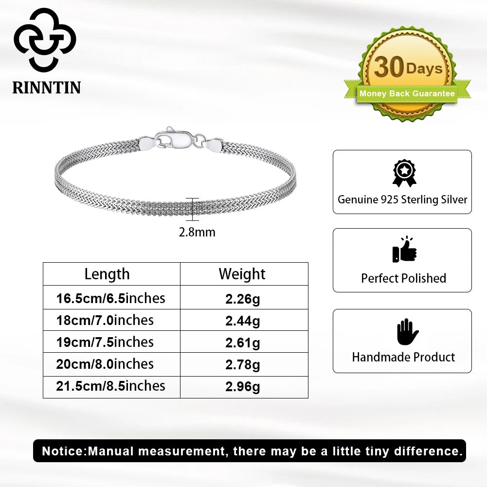 Rinntin bracelet in high-quality 925 sterling silver, for everyday wear.