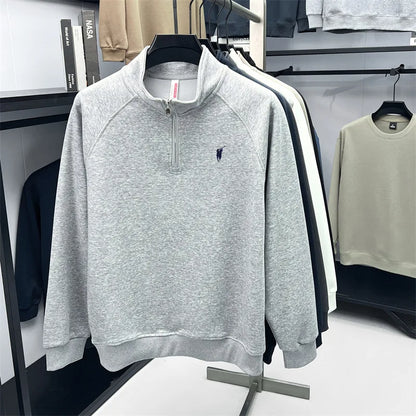 Luxury men's long-sleeved polo shirt