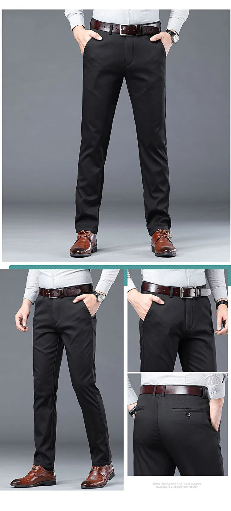 Slim fit tailored trousers, business casual style, in cotton.