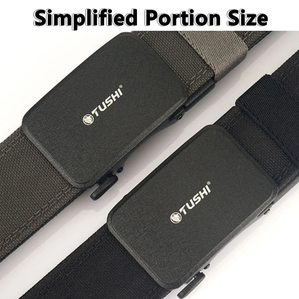 TUSHI Reinforced Tactical Belt for Men with Automatic Metal Buckle.
