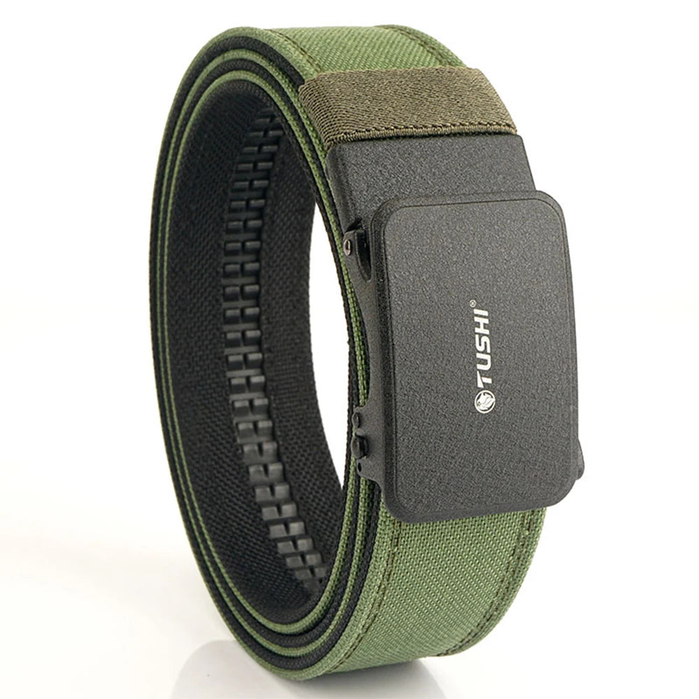 TUSHI Reinforced Tactical Belt for Men with Automatic Metal Buckle.