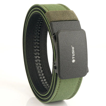 TUSHI Reinforced Tactical Belt for Men with Automatic Metal Buckle.