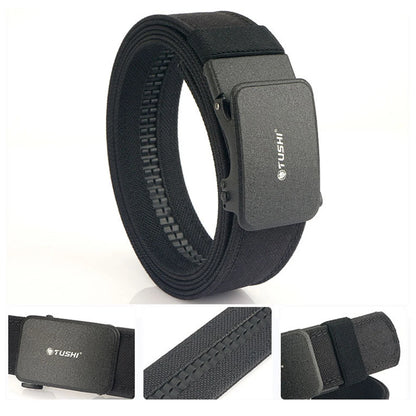 TUSHI Reinforced Tactical Belt for Men with Automatic Metal Buckle.