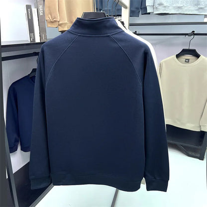 Luxury men's long-sleeved polo shirt