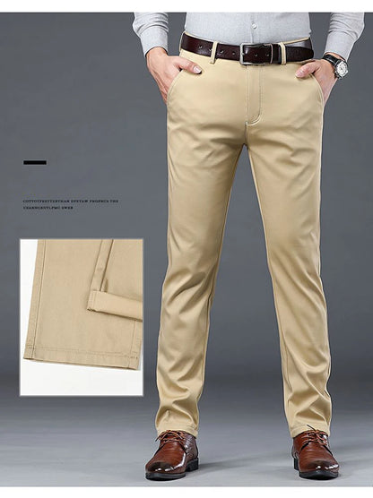 Slim fit tailored trousers, business casual style, in cotton.