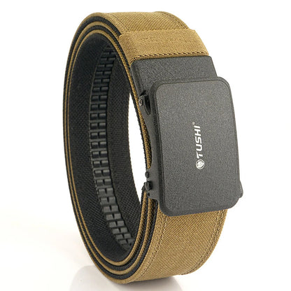 TUSHI Reinforced Tactical Belt for Men with Automatic Metal Buckle.