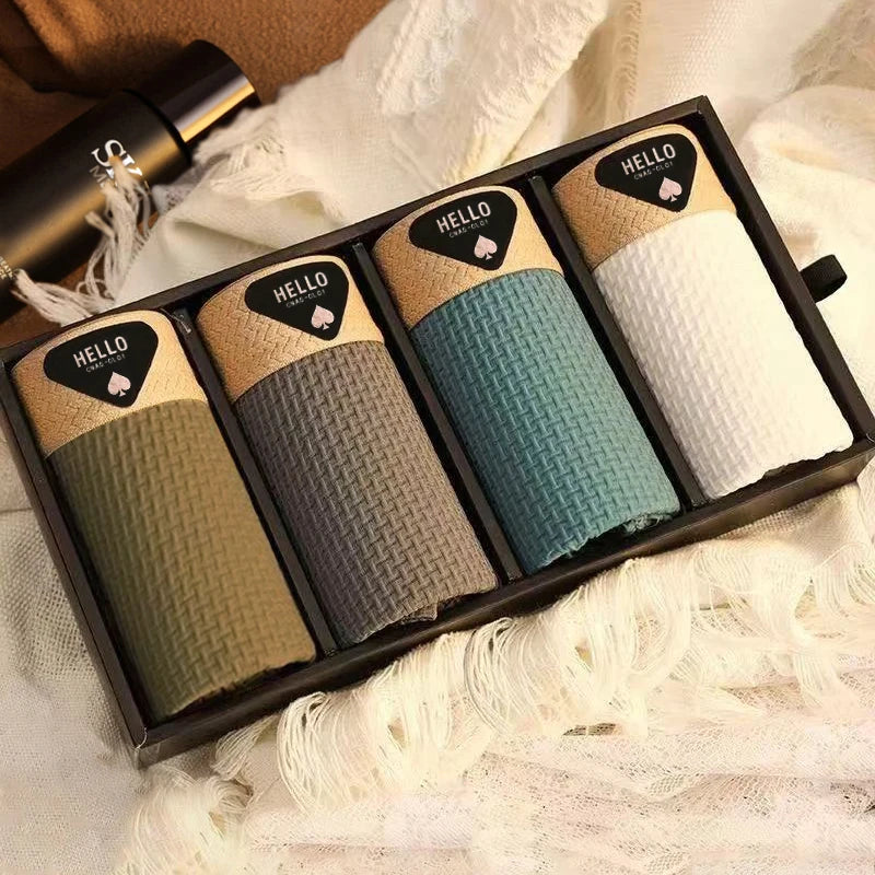 Set of 4 Ice Silk Boxer Briefs, Thin and Cool