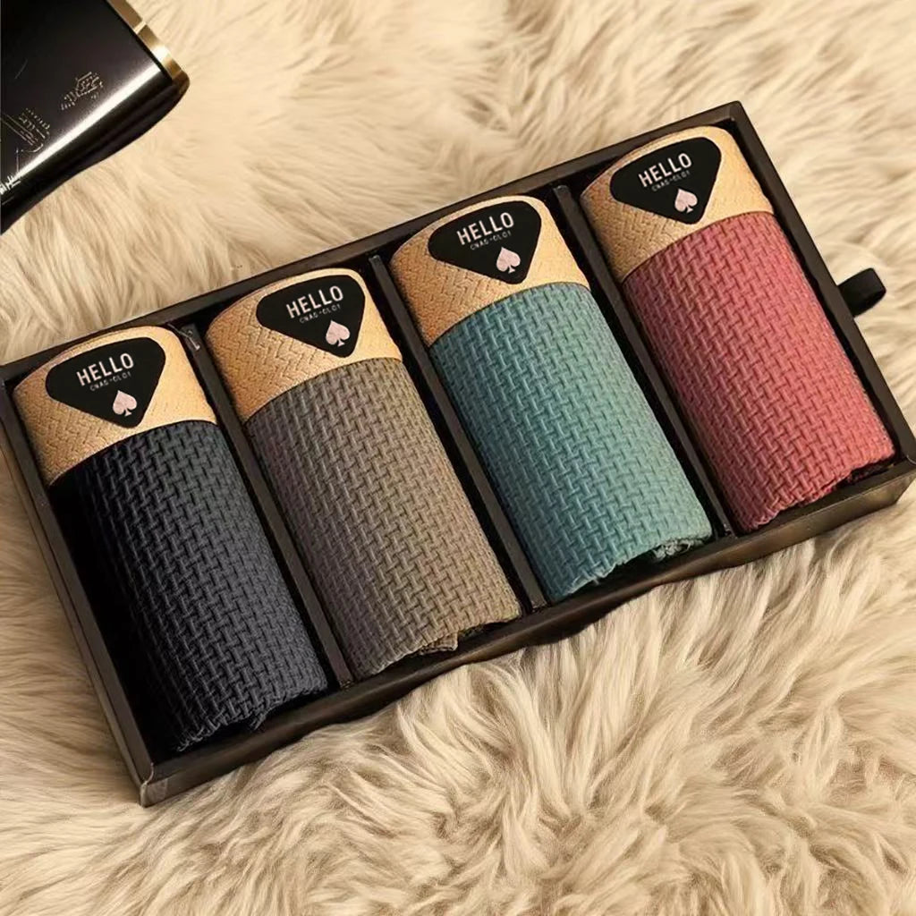 Set of 4 Ice Silk Boxer Briefs, Thin and Cool