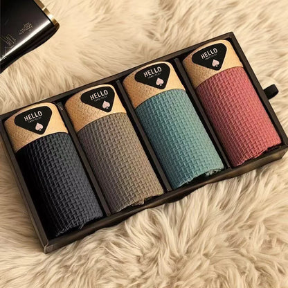 Set of 4 Ice Silk Boxer Briefs, Thin and Cool