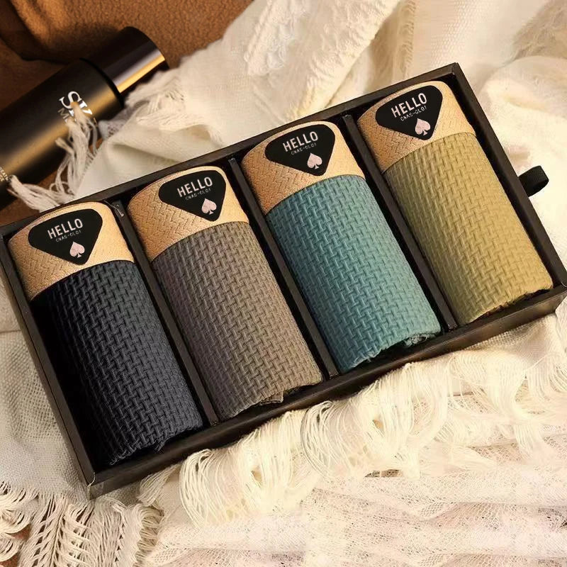 Set of 4 Ice Silk Boxer Briefs, Thin and Cool